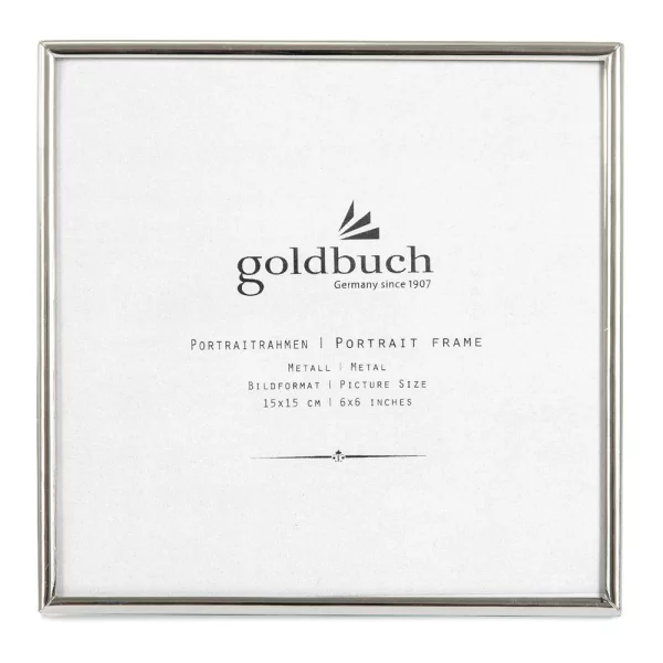 Fotorahmen Fine aus Metall mit Passepartout 15x15 cm | silber | Normalglas (2 mm)