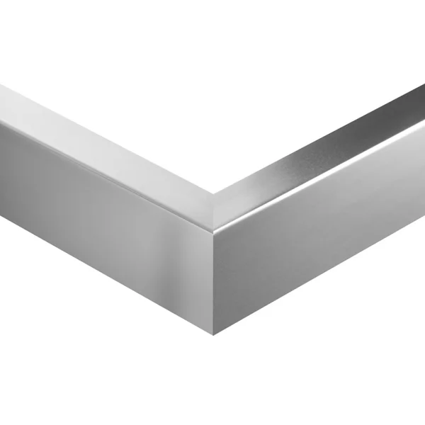 Zertifizierter Premium Brandschutzrahmen B1 "Alu 12" 24x30 | Chrom glaenzend | Normalglas