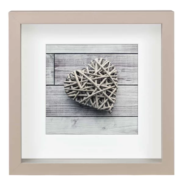 3D Fotorahmen Scala (MDF) 23x23 cm | Taupe | Antireflexglas mattiert (2 mm)