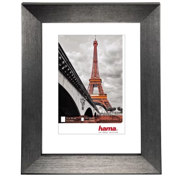 Kunststoff Bilderrahmen Paris 40x50 cm | Kontrastgrau | Normalglas (2 mm)