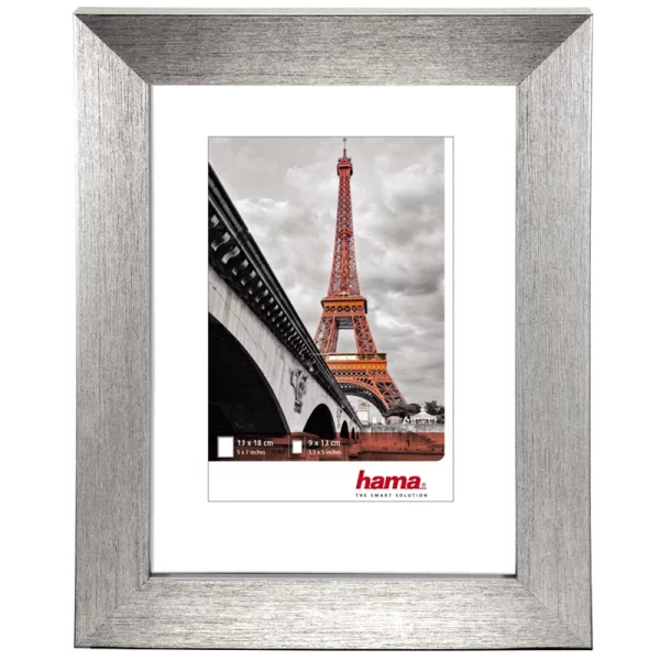 Kunststoff Bilderrahmen Paris 21x29,7 cm (A4) | Silber | Normalglas (2 mm)