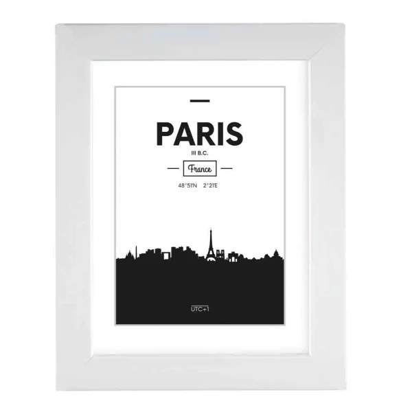 Kunststoff Bilderrahmen Paris 21x29,7 cm (A4) | Weiß | Normalglas (2 mm)