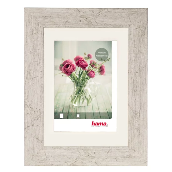 Kunststoff Bilderrahmen Chalet inkl. Passepartout 20x30 cm | Taupe | Normalglas (2 mm)