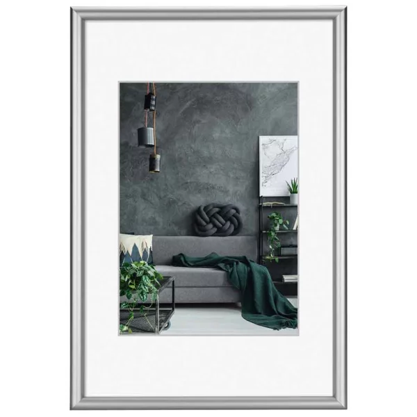 Alu Bilderrahmen Detroit 50x70 cm | Silber | Normalglas (2 mm)
