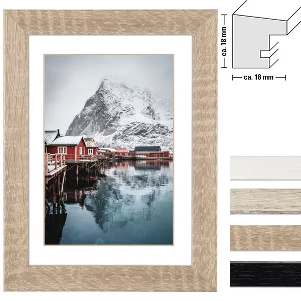 Holz Bilderrahmen Oslo (MDF) inkl. Passepartout 