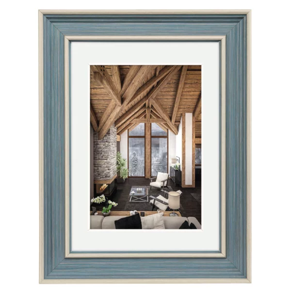 Kunststoff Bilderrahmen Rustic 13x18 cm | Grau-Blau | Normalglas (2 mm)