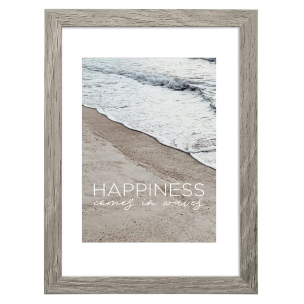 Holz Bilderrahmen Waves (MDF) 15x20 cm | Grau | Normalglas (2 mm)