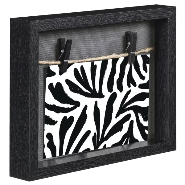 Bilderrahmen Muro mit Schnur und Klammern 16,5 x 21,5 cm | Schwarz