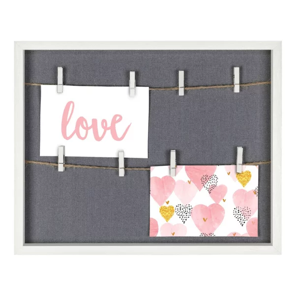 Bilderrahmen Muro mit 2 Schnüren und Klammern 29,5 x 36,5 cm | Weiß