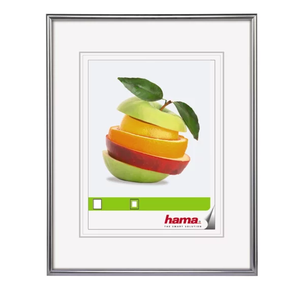 Kunststoff Bilderrahmen Sevilla Dekor 24x30 cm | Silber | Normalglas (2 mm)