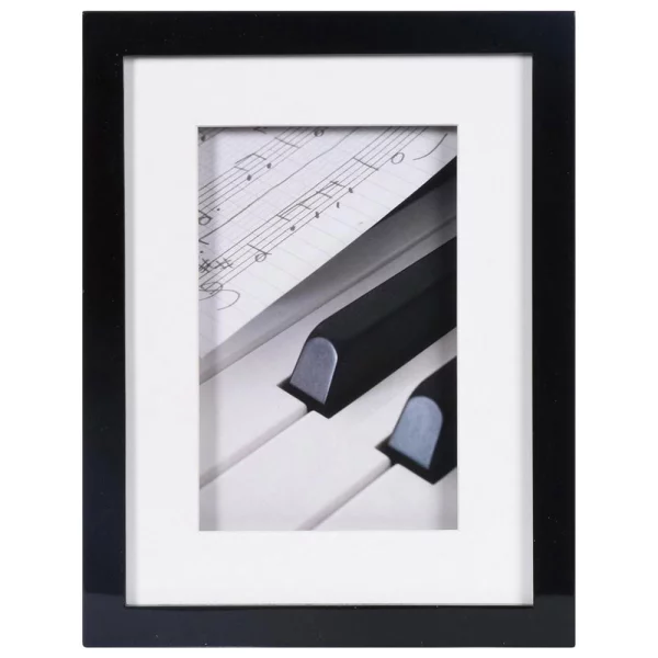 Holz Bilderrahmen Piano 30x30 cm | schwarz | Normalglas (2 mm)