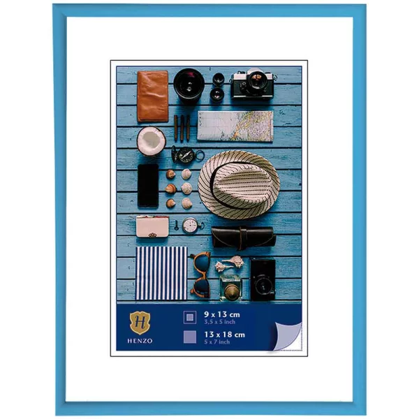 Kunststoff Bilderrahmen Napoli 24x30 cm (15x20 cm) | hellblau | Normalglas (2 mm)