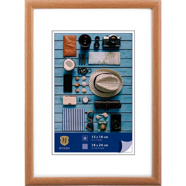 Kunststoff Bilderrahmen Napoli 30x40 cm (20x28 cm) | mittelbraun | Normalglas (2 mm)
