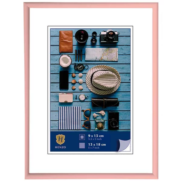 Kunststoff Bilderrahmen Napoli 15x15 cm (10x10 cm) | rosa | Normalglas (2 mm)