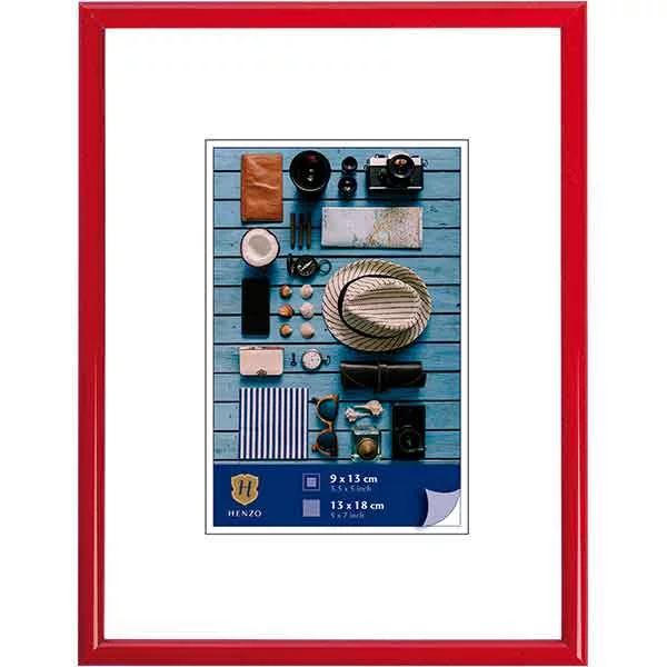 Kunststoff Bilderrahmen Napoli 30x40 cm (20x28 cm) | rot | Normalglas (2 mm)
