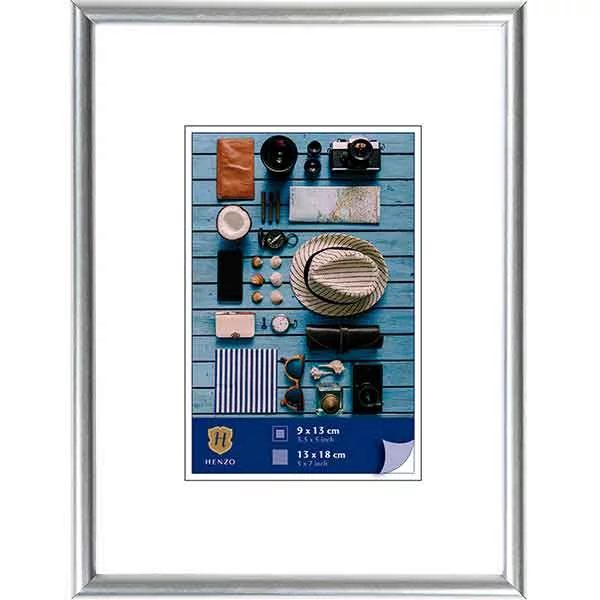 Kunststoff Bilderrahmen Napoli 40x40 cm (28x28 cm) | silber | Normalglas (2 mm)
