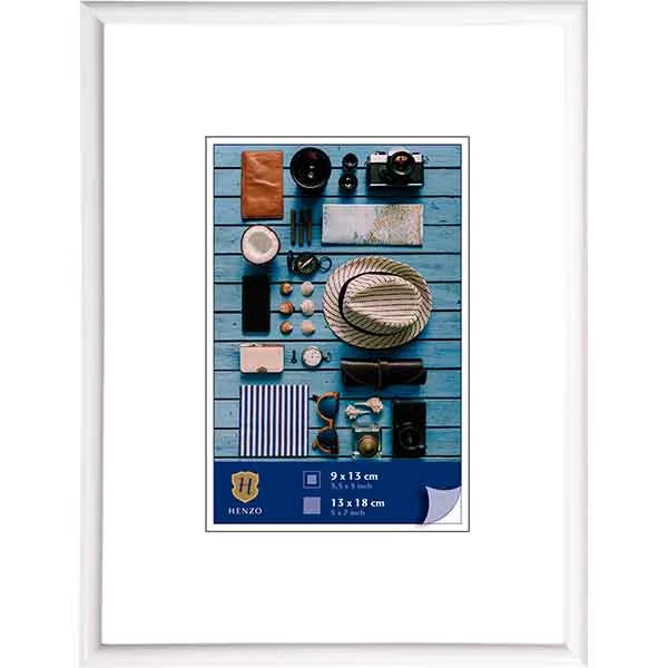 Kunststoff Bilderrahmen Napoli 30x40 cm (20x28 cm) | weiß | Normalglas (2 mm)