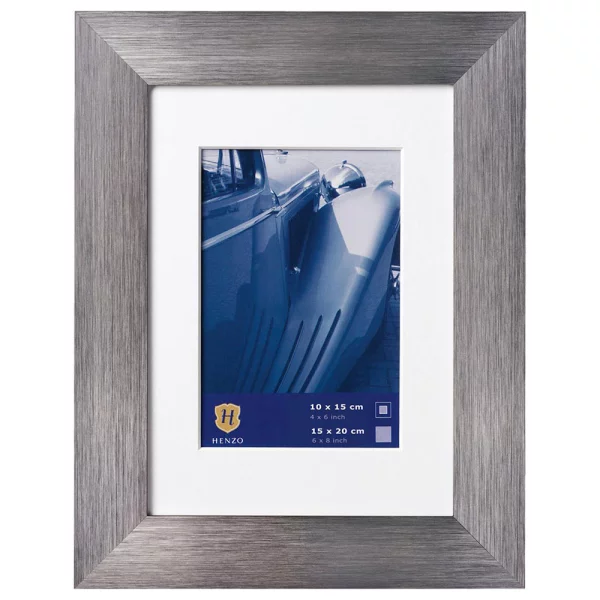 Alu Bilderrahmen Luzern mit Passepartout 30x30 cm (18x18 cm) | dunkelgrau | Normalglas (2 mm)