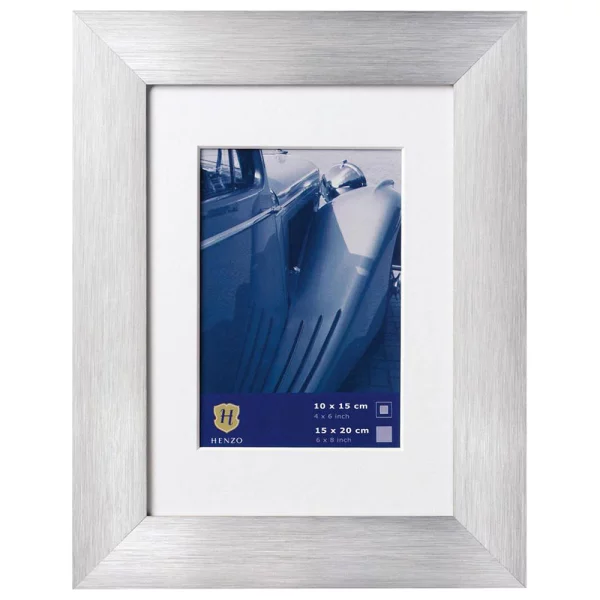 Alu Bilderrahmen Luzern mit Passepartout 40x40 cm (28x28 cm) | grau | Normalglas (2 mm)