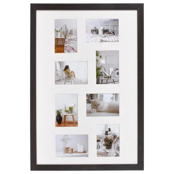 Multi fotolijst van hout Modern 8x13x18 cm | donkerbruin | normaal glas (2 mm)