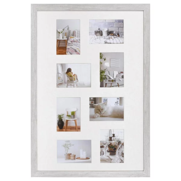 Multi fotolijst van hout Modern 8x13x18 cm | wit | normaal glas (2 mm)