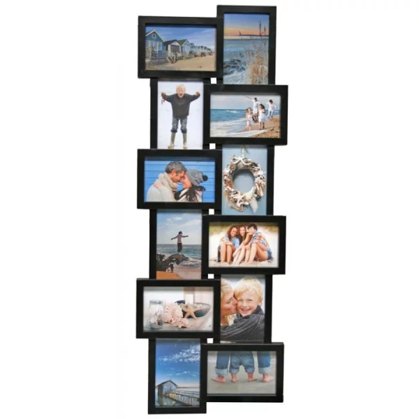 Bilderrahmen Collage Holiday für 12 Bilder 15x10 cm, 10x15 cm | Schwarz | Normalglas (2 mm)