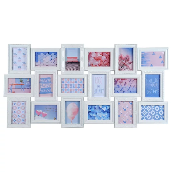 Bilderrahmen Collage Trendy 10x15 cm | Weiß | Kunstglas (1 mm)