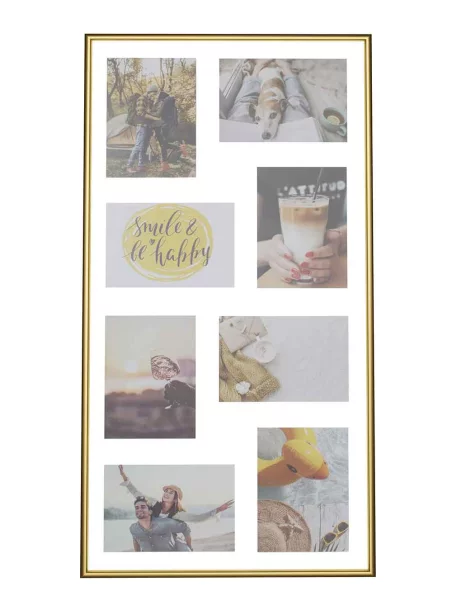 Kunststoff Bilderrahmen Napoli für 8 Bilder 13x18 cm 8x13x18 cm | gold | Normalglas (2 mm)