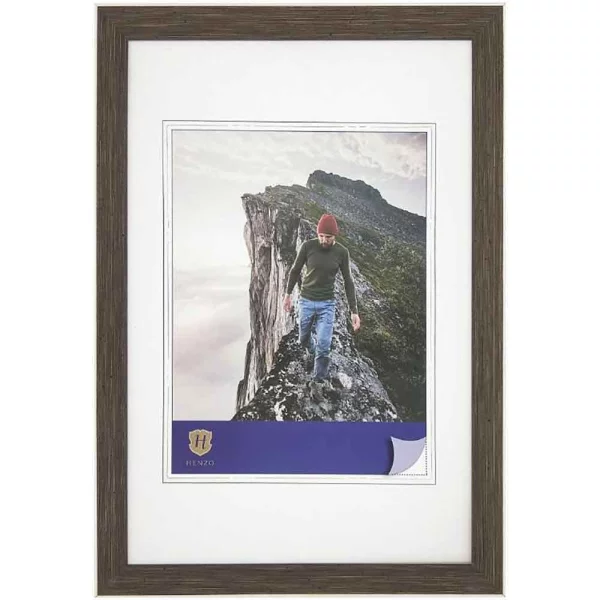 Kunststoff Bilderrahmen Edge 15x20 cm | dunkelbraun | Normalglas (2 mm)