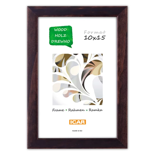 Holz Bilderrahmen Corvian 21x29,7 cm (A4) | Dunkelbraun | Normalglas (2 mm)