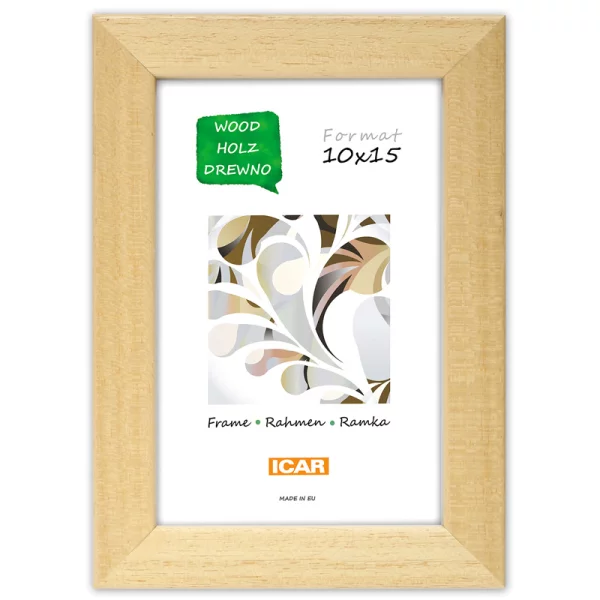 Holz Bilderrahmen Velion 10x15 cm | Natur | Normalglas (2 mm)