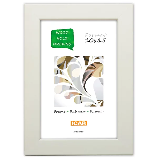 Holz Bilderrahmen Kaelis 21x29,7 cm (A4) | Cremeweiß | Normalglas (2 mm)