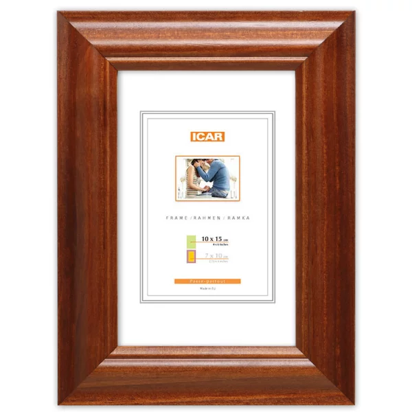 Holz Bilderrahmen Lunex 21x29,7 cm (A4) | Braun | Normalglas (2 mm)