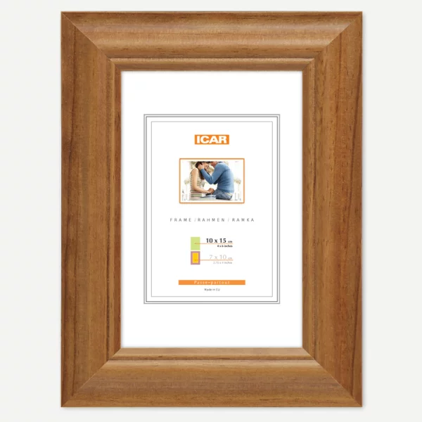 Holz Bilderrahmen Lunex 21x29,7 cm (A4) | Hellbraun | Normalglas (2 mm)