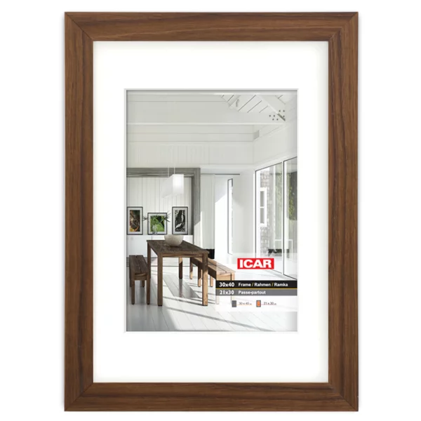MDF Bilderrahmen Osara mit Passepartout 14,8x21 cm (10x15 cm) | Braun | Normalglas (2 mm)