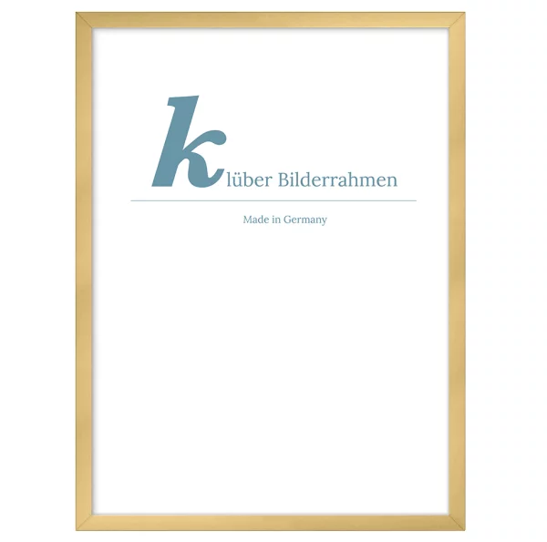 Aluminum kader Javier 21x29,7 cm (A4) | goud glanzend, zijkanten geborsteld | normaal glas (2 mm)