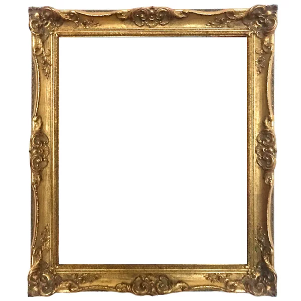 Stilrahmen - München 30x40 cm (Profil 6 cm) | warmes altgold patiniert | Normalglas (2 mm)