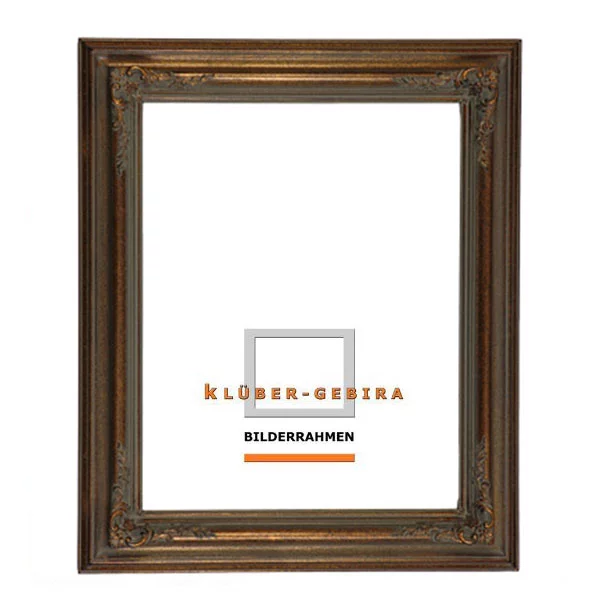 Stilrahmen - Hamburg 30x40 cm (Profil 5,5 cm) | dunkles patiniertes Altgold | Normalglas (2 mm)