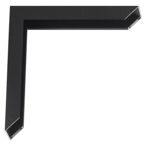 Cadre en aluminium Tera 20x30 cm | noir mat, brossé latéralement | verre standard (2 mm)
