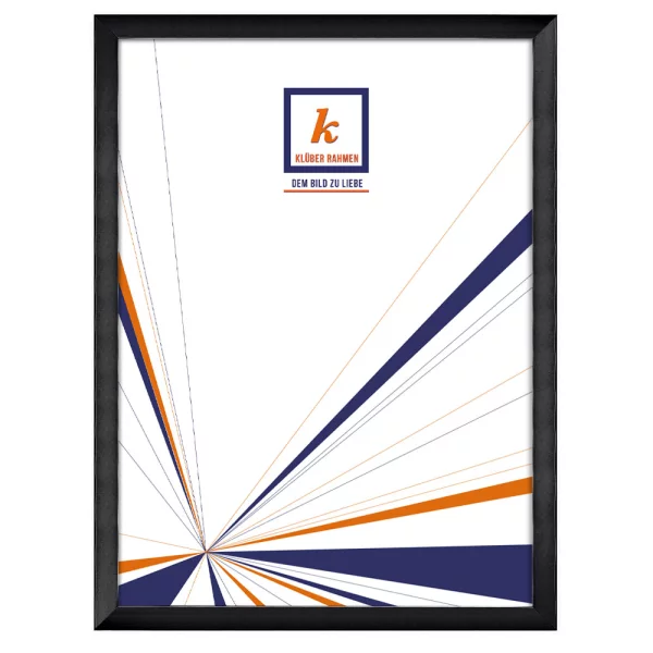 Alu Bilderrahmen Sergio 30x45 cm | Schwarz glänzend, Rücken gebürstet | Normalglas (2 mm)
