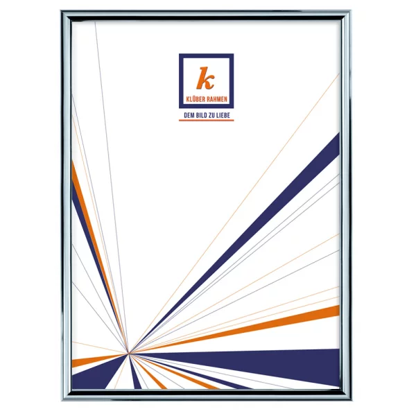Alu Bilderrahmen Enzo 42x59,4 cm (A2) | Blauzinn glänzend, Rücken gebürstet | Normalglas (2 mm)