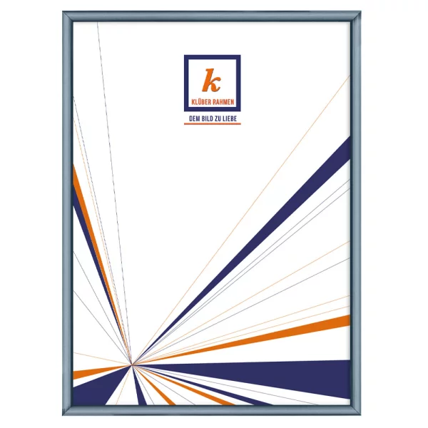 Alu Bilderrahmen Enzo 42x59,4 cm (A2) | Blauzinn-matt, Rücken gebürstet | Normalglas (2 mm)