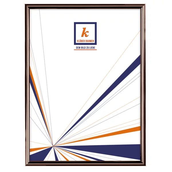 Alu Bilderrahmen Enzo 42x59,4 cm (A2) | Bronze dunkel, Rücken gebürstet | Normalglas (2 mm)