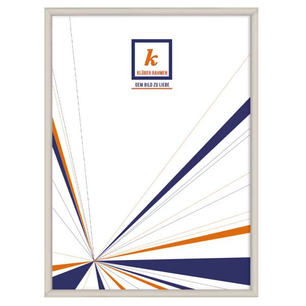 Alu Bilderrahmen Enzo 42x59,4 cm (A2) | Pastellcreme | Normalglas (2 mm)