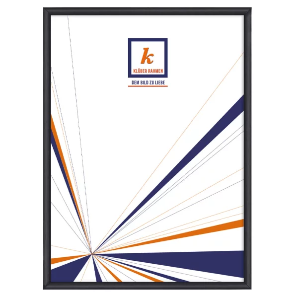 Alu Bilderrahmen Enzo 42x59,4 cm (A2) | Rabenschwarz | Normalglas (2 mm)