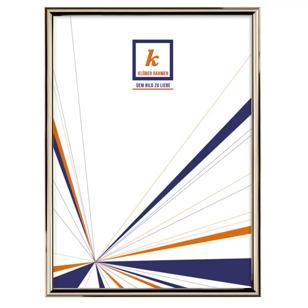 Alu Bilderrahmen Enzo 42x59,4 cm (A2) | Zinn glänzend, Rücken gebürstet | Normalglas (2 mm)