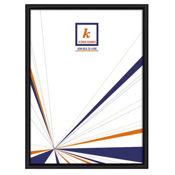 Alu Bilderrahmen Joel 30x45 cm | Schwarz glänzend, Rücken gebürstet | Normalglas (2 mm)