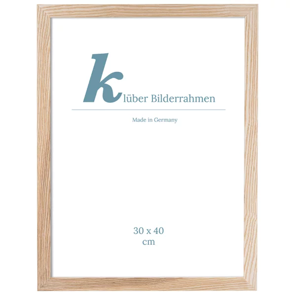 Holzrahmen Santiago 30x40 cm | Rohleiste, Esche | Normalglas (2 mm)