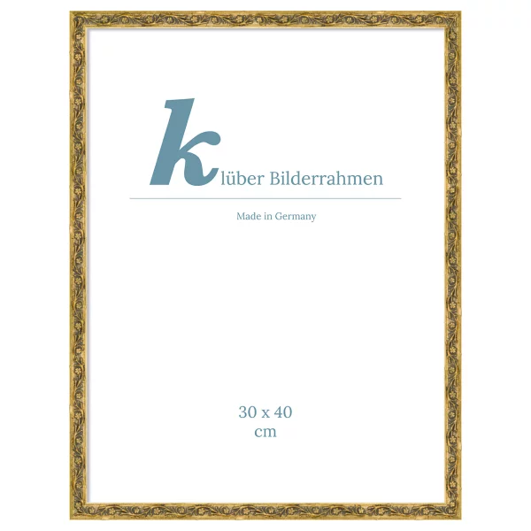 Holzrahmen Lugo 50x60 cm | Gold verziert | Normalglas (2 mm)