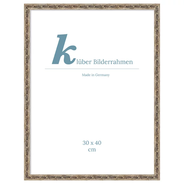 Holzrahmen Lugo 50x60 cm | Silber verziert | Normalglas (2 mm)